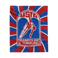 Trampoline & Tumbling Velveteen Plush Blanket – USA Retro Gymnastics Throw