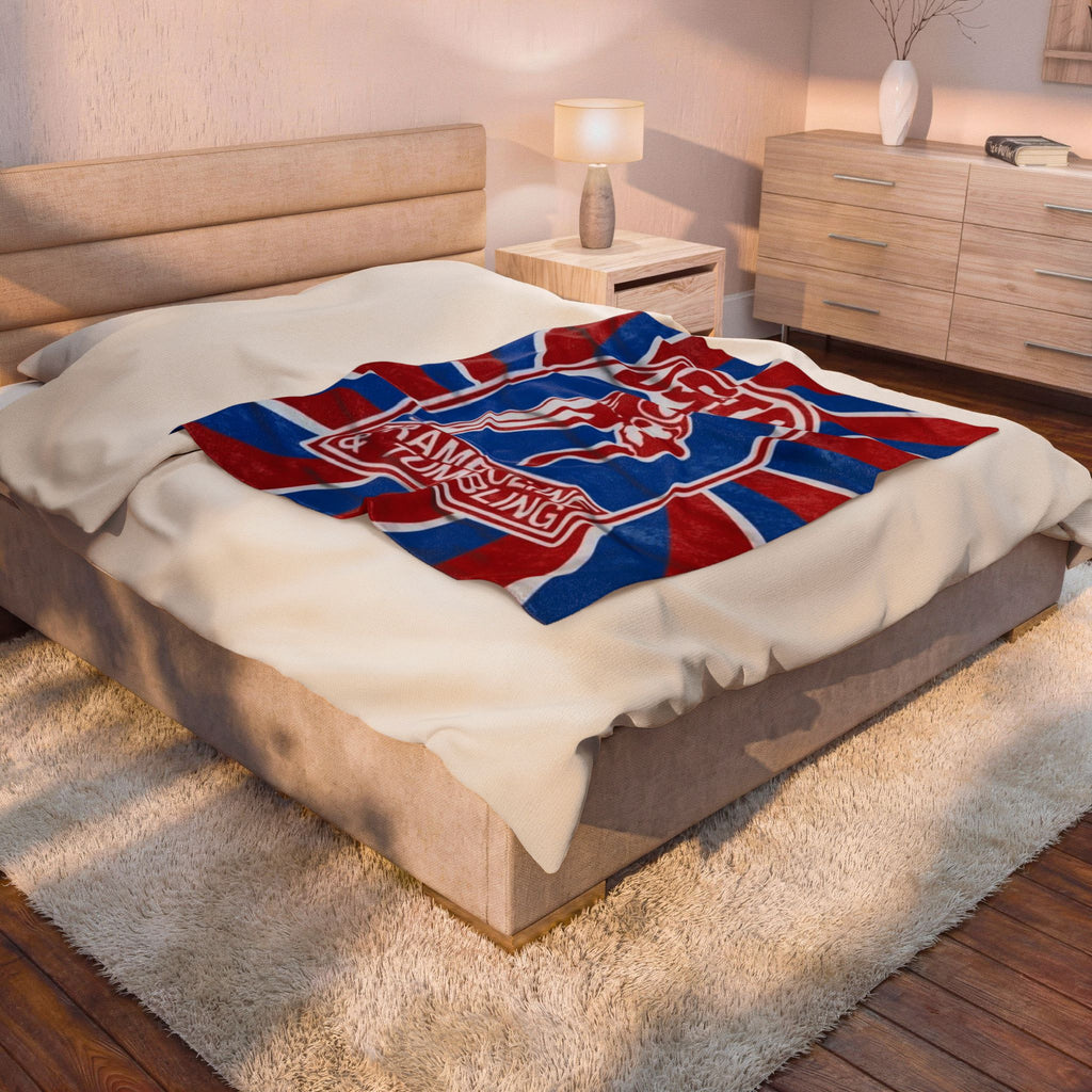 Trampoline & Tumbling Velveteen Plush Blanket – USA Retro Gymnastics Throw